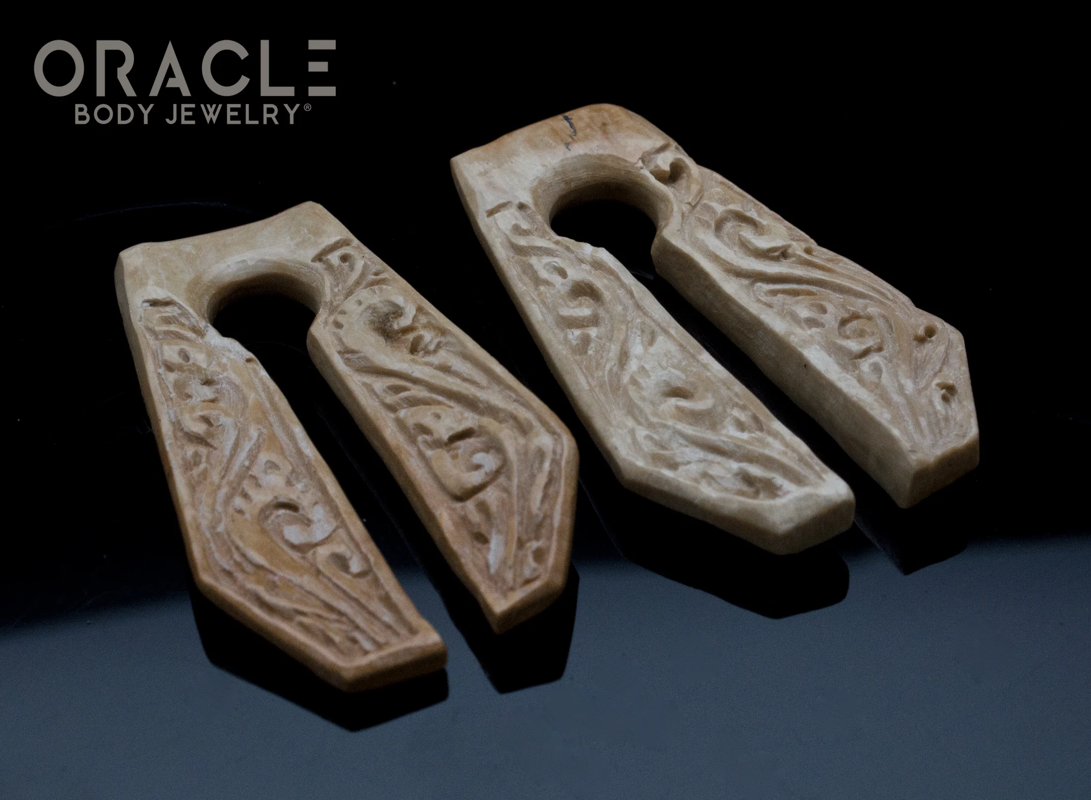 00g (9.5mm) Fossilized Mammoth Ivory Carved Coffin Weights - Image 3