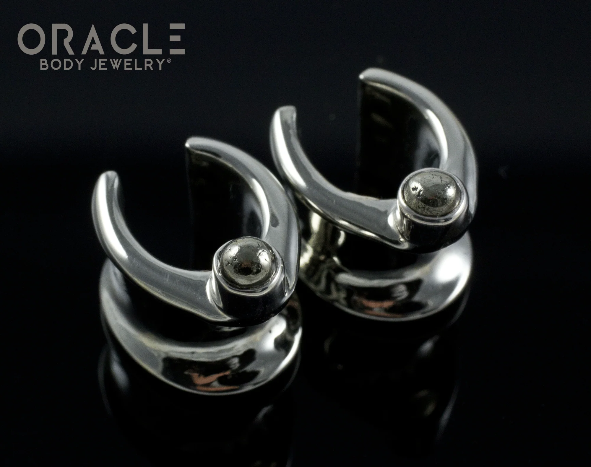 00g (9.5mm) White Brass Saddles with Black Pearls - Image 2