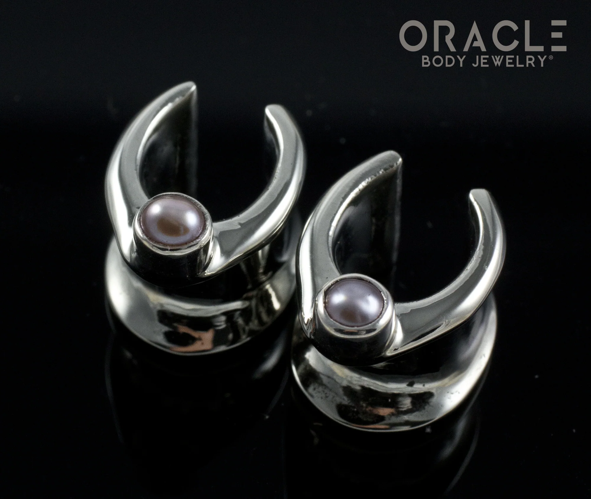 00g (9.5mm) White Brass Saddles with Pearls - Image 2