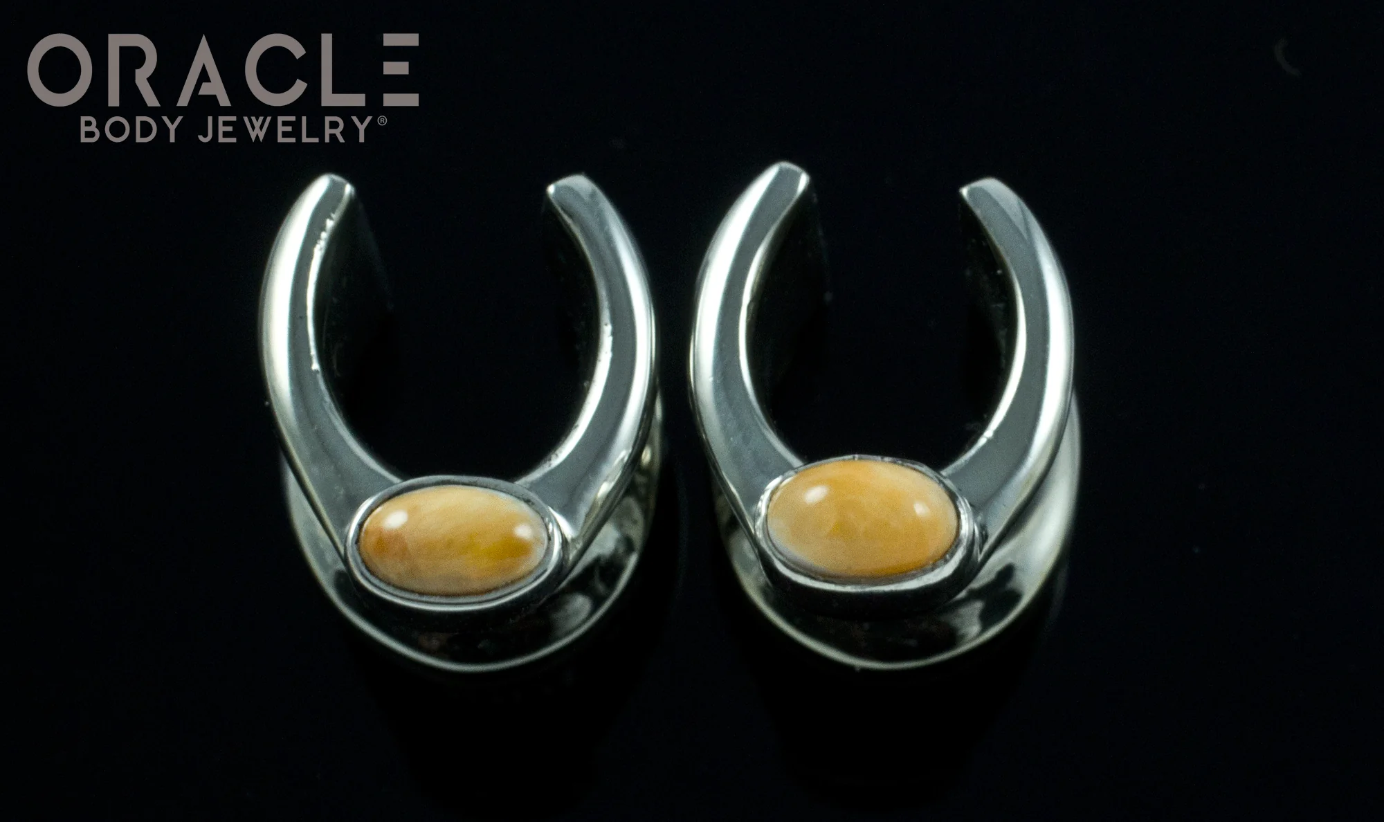 00g (9.5mm) White Brass Saddles with Spiny Oyster