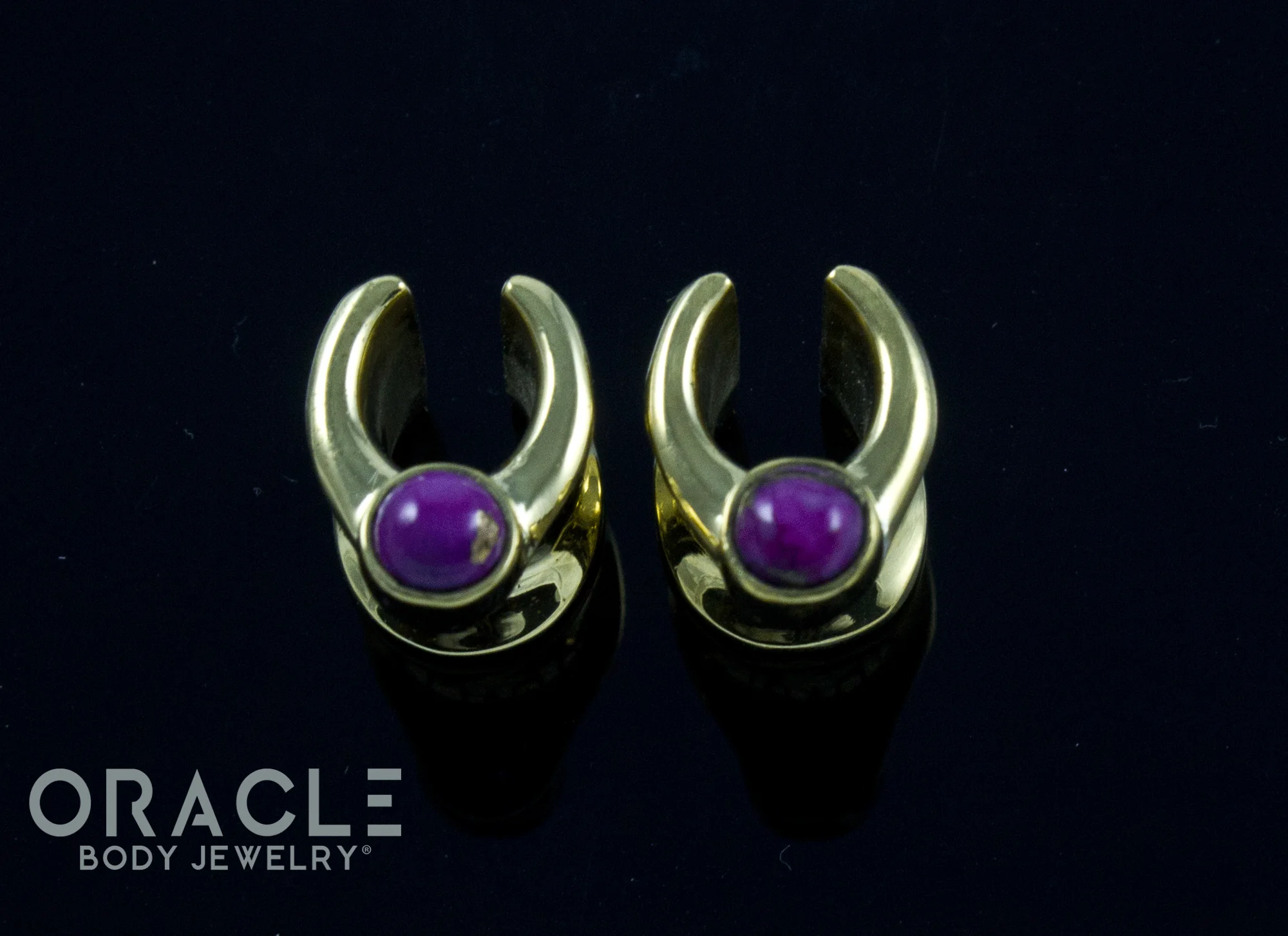 0g (8mm) Brass Saddles with Copper Purple Turquoise