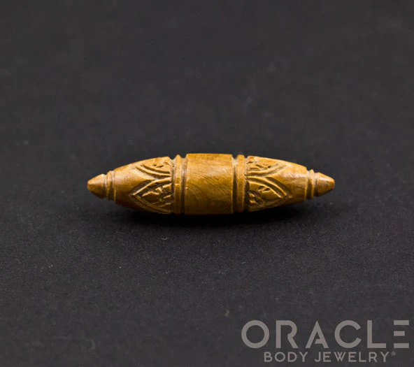 0g Fossilized Mammoth Carved Septum Spike