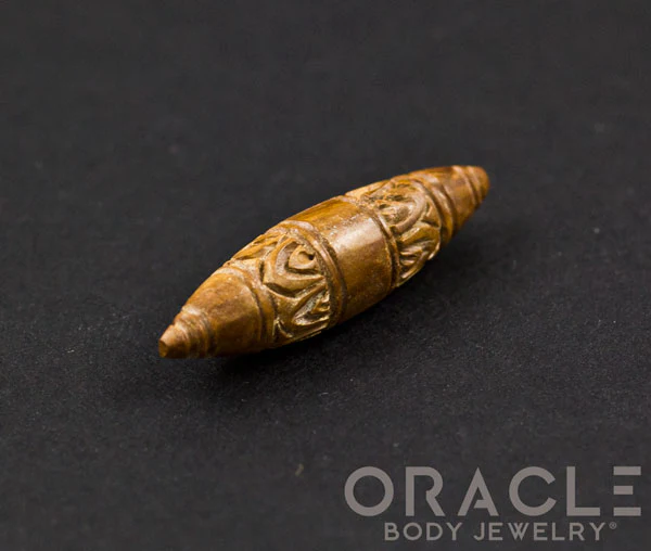 0g Fossilized Mammoth Ivory Carved Septum Spike - Image 2