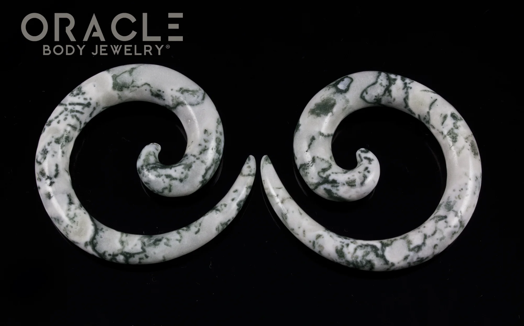 0g Green Tree Agate Spirals