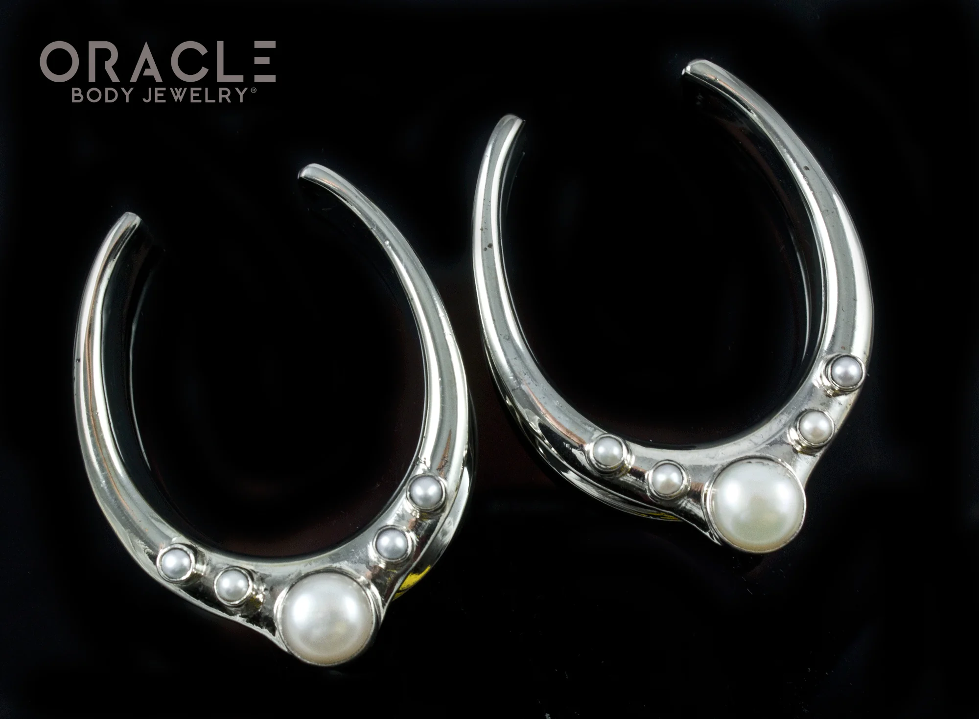 1-1/2" (38mm) White Brass Saddles with Pearls - Image 2