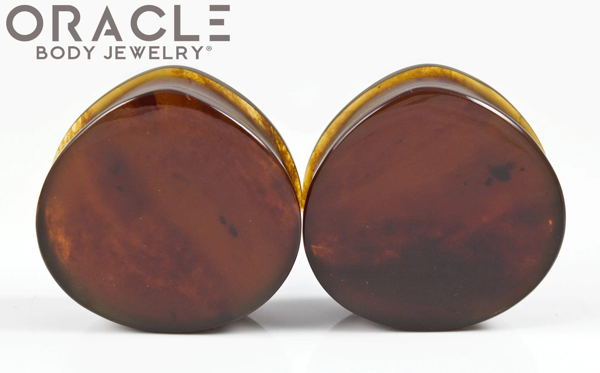 1-1/2" Amber Teardrop Plugs