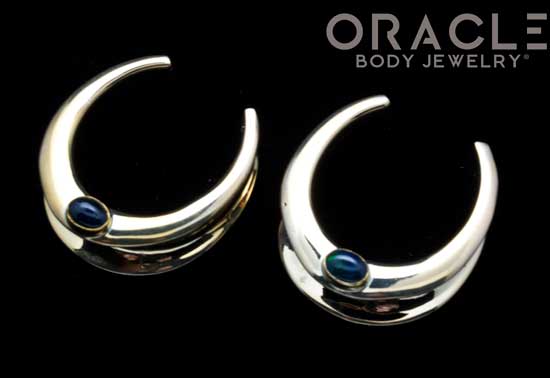 1-1/4" (32mm) Brass Saddles with Ethiopian Black Opal - Image 2
