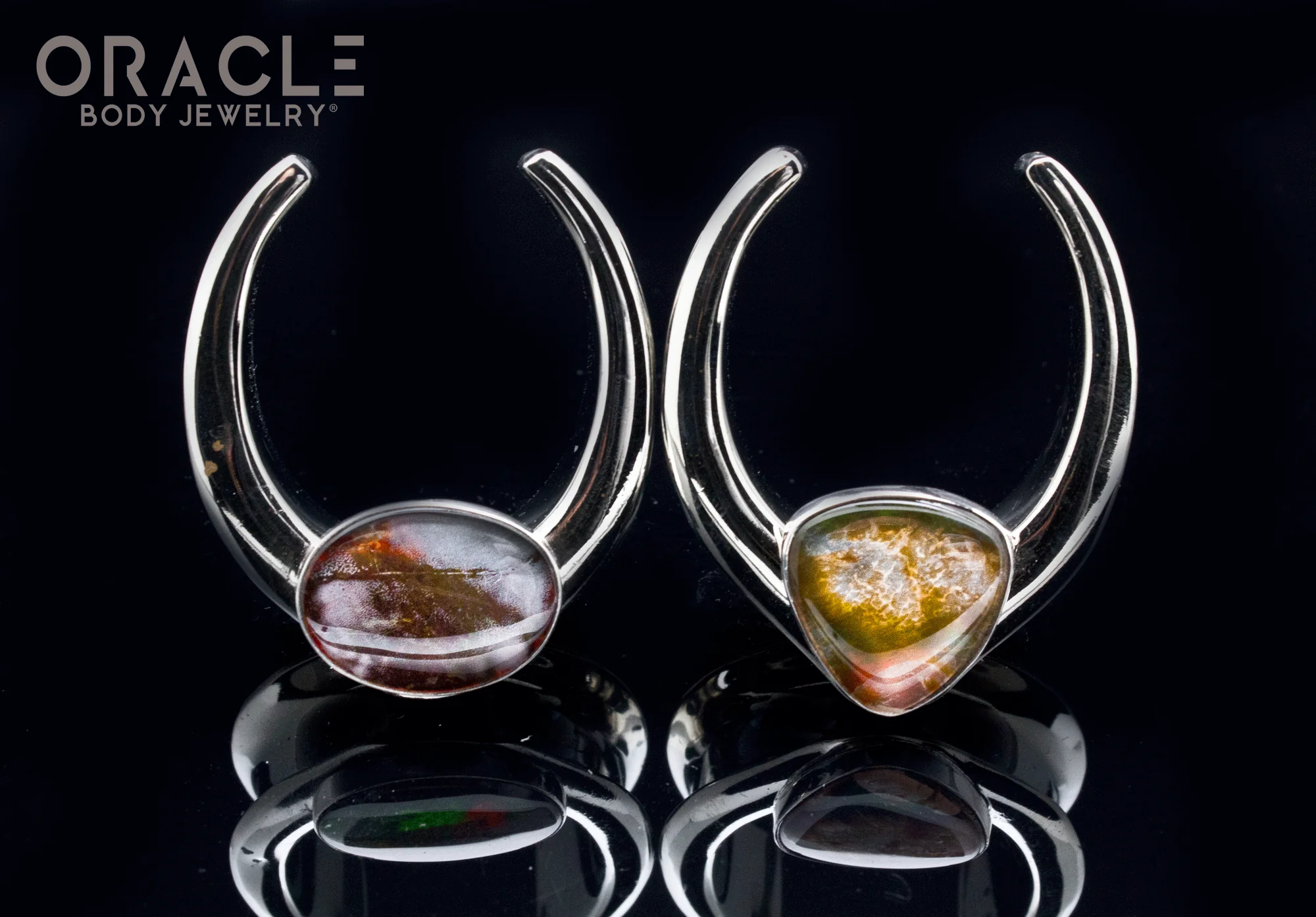 1-1/4" (32mm) White Brass Saddles with Large Ammolites - Image 2