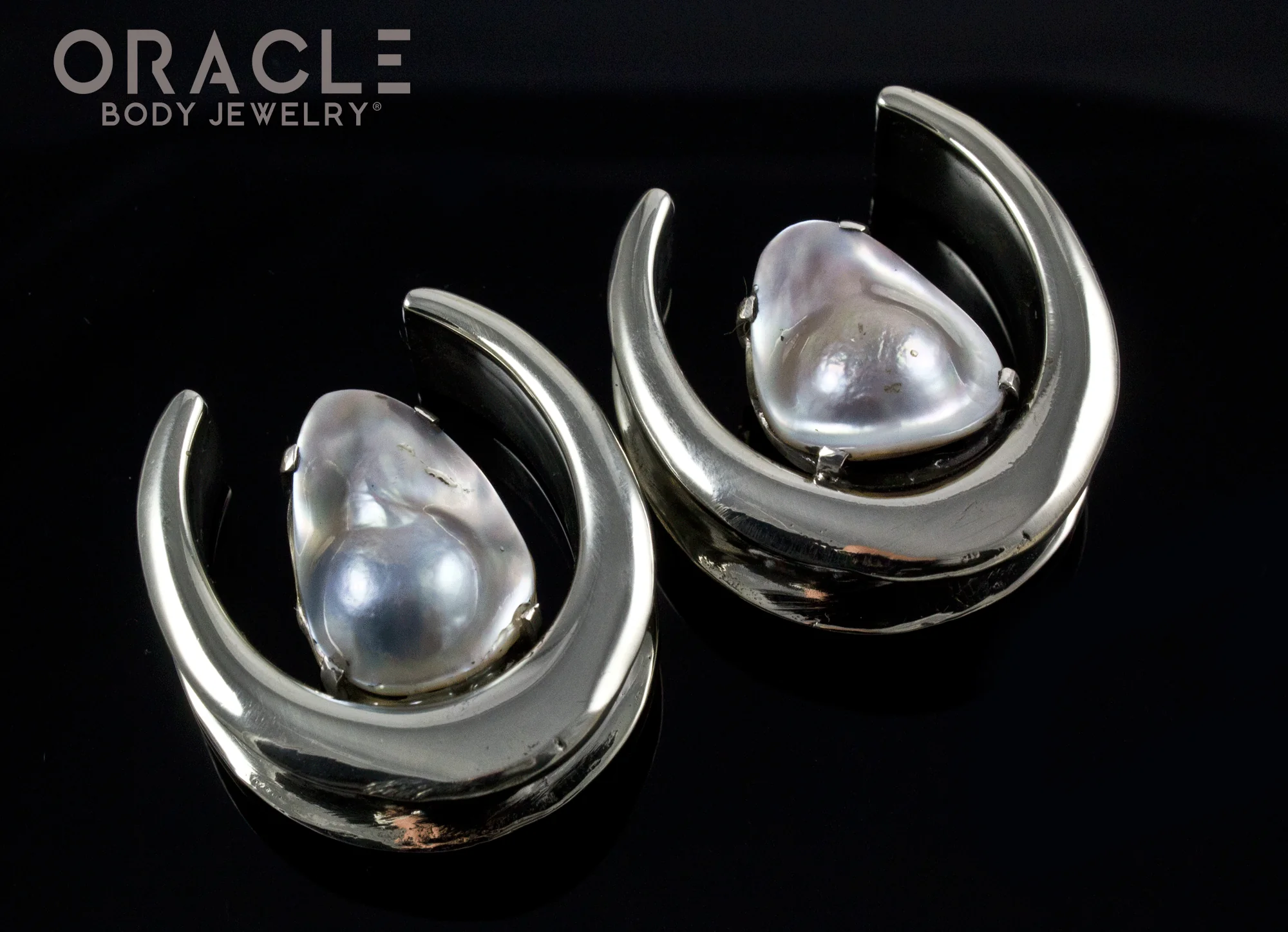 1-1/4" (32mm) White Brass Saddles with Pearls - Image 2
