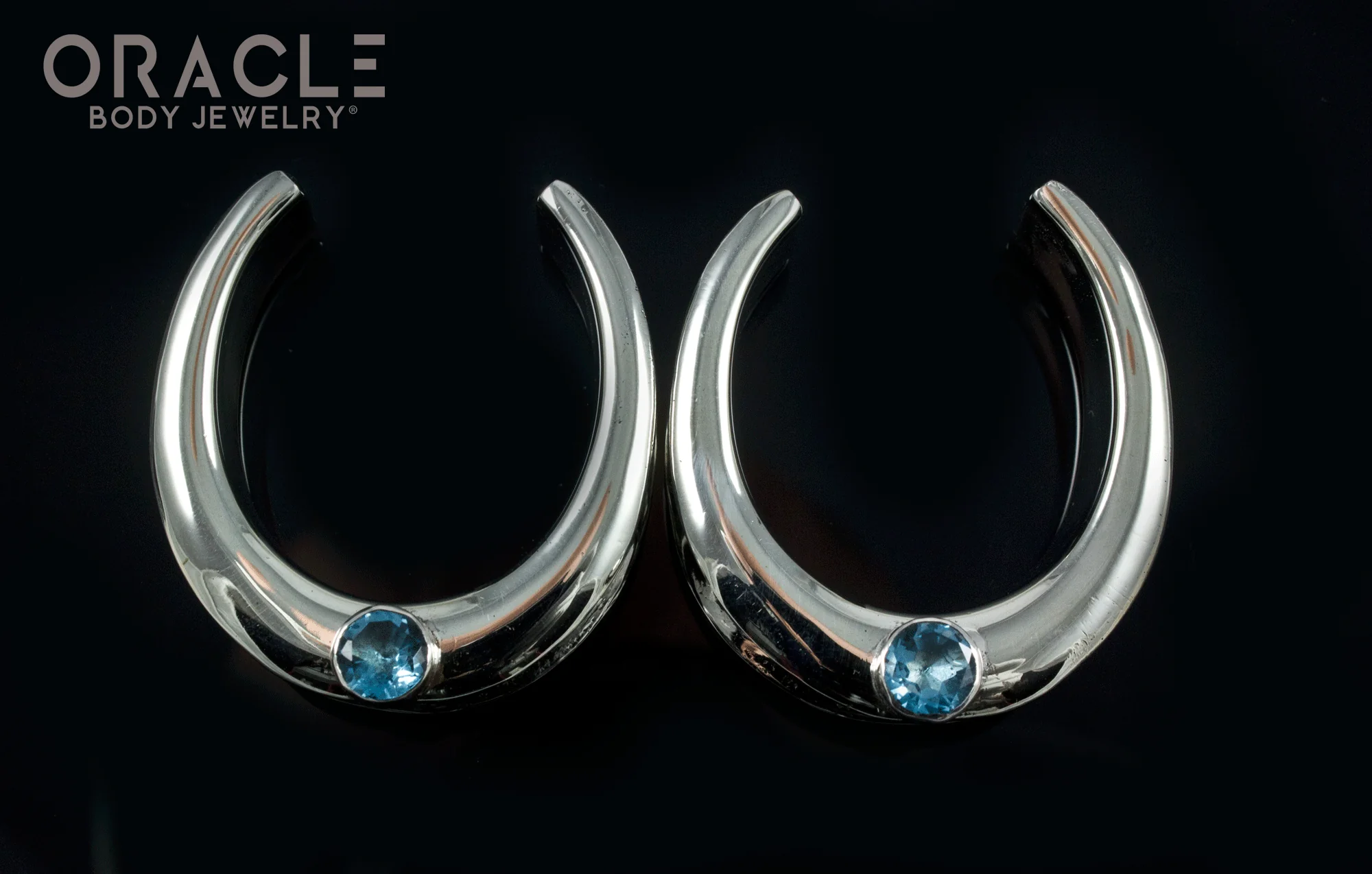 1-1/4" (32mm) White Brass Saddles with Swiss Topaz