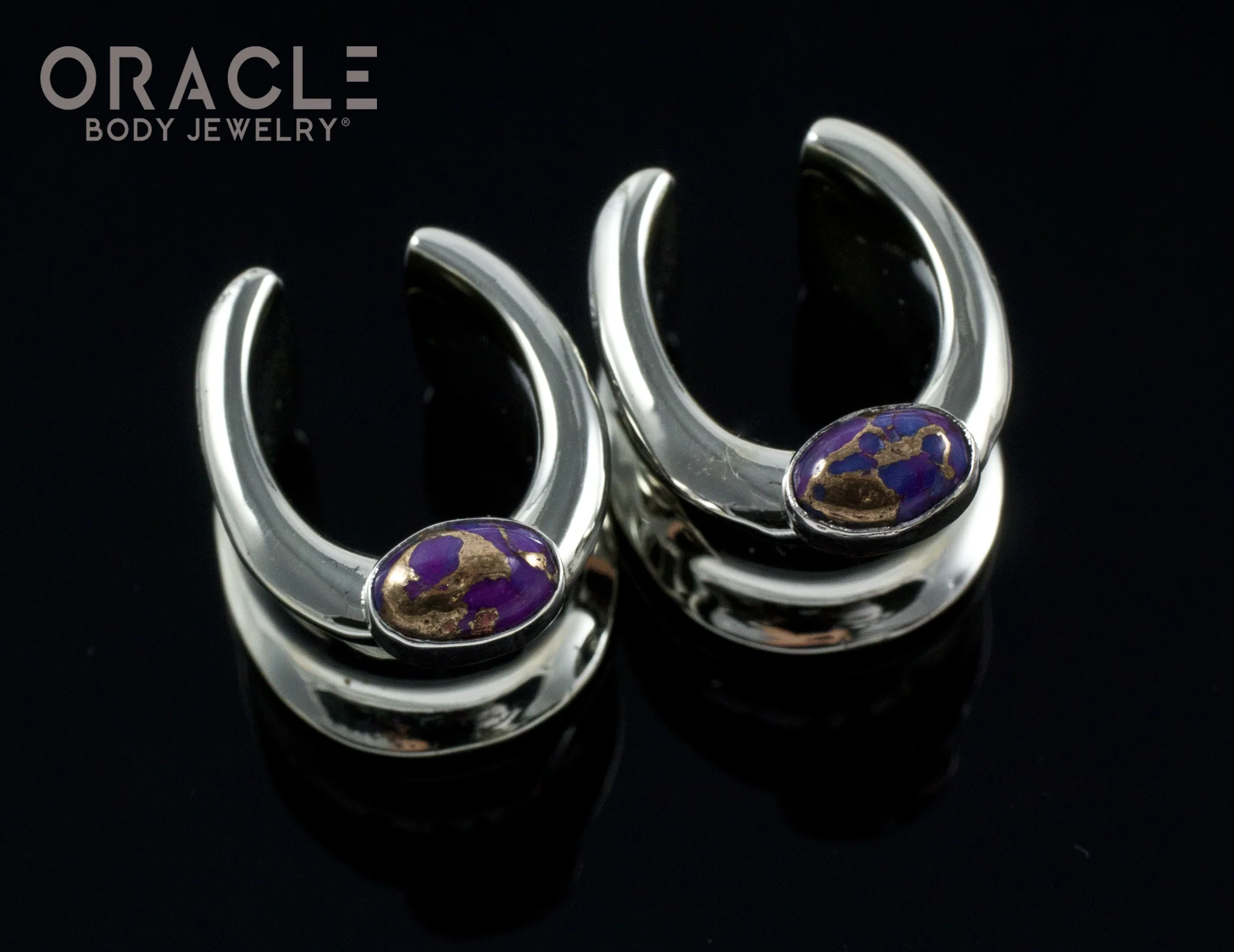 1/2" (12.5mm) White Brass Saddles with Copper Purple Turquoise - Image 2