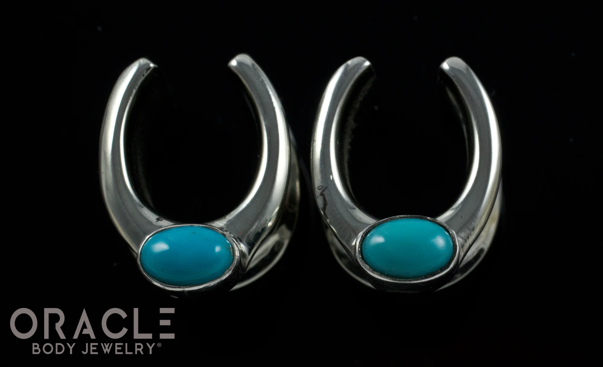 1/2" (12.5mm) White Brass Saddles with Natrural Turquoise