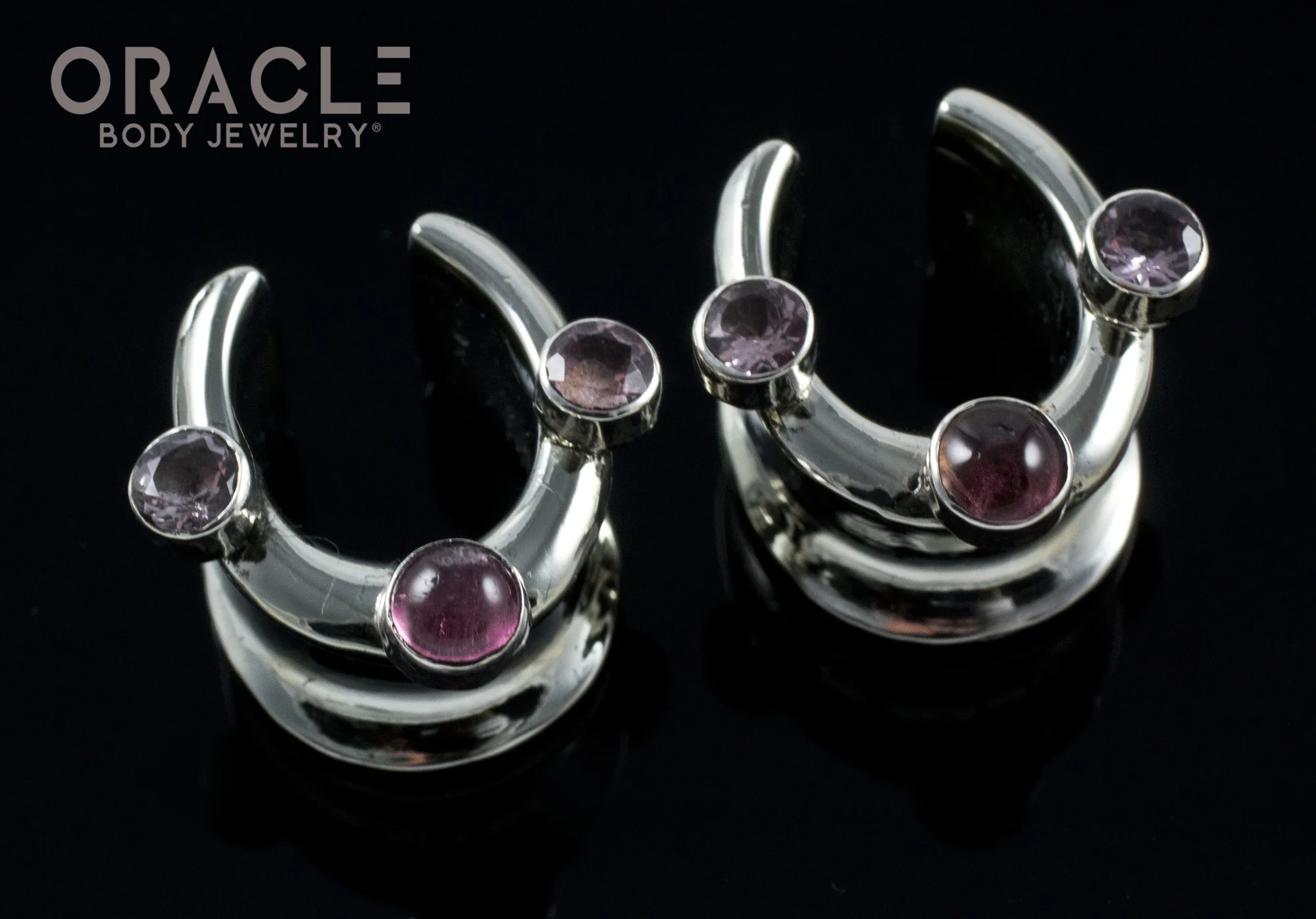 1/2" (12.5mm) White Brass Saddles with Tourmalines - Image 2