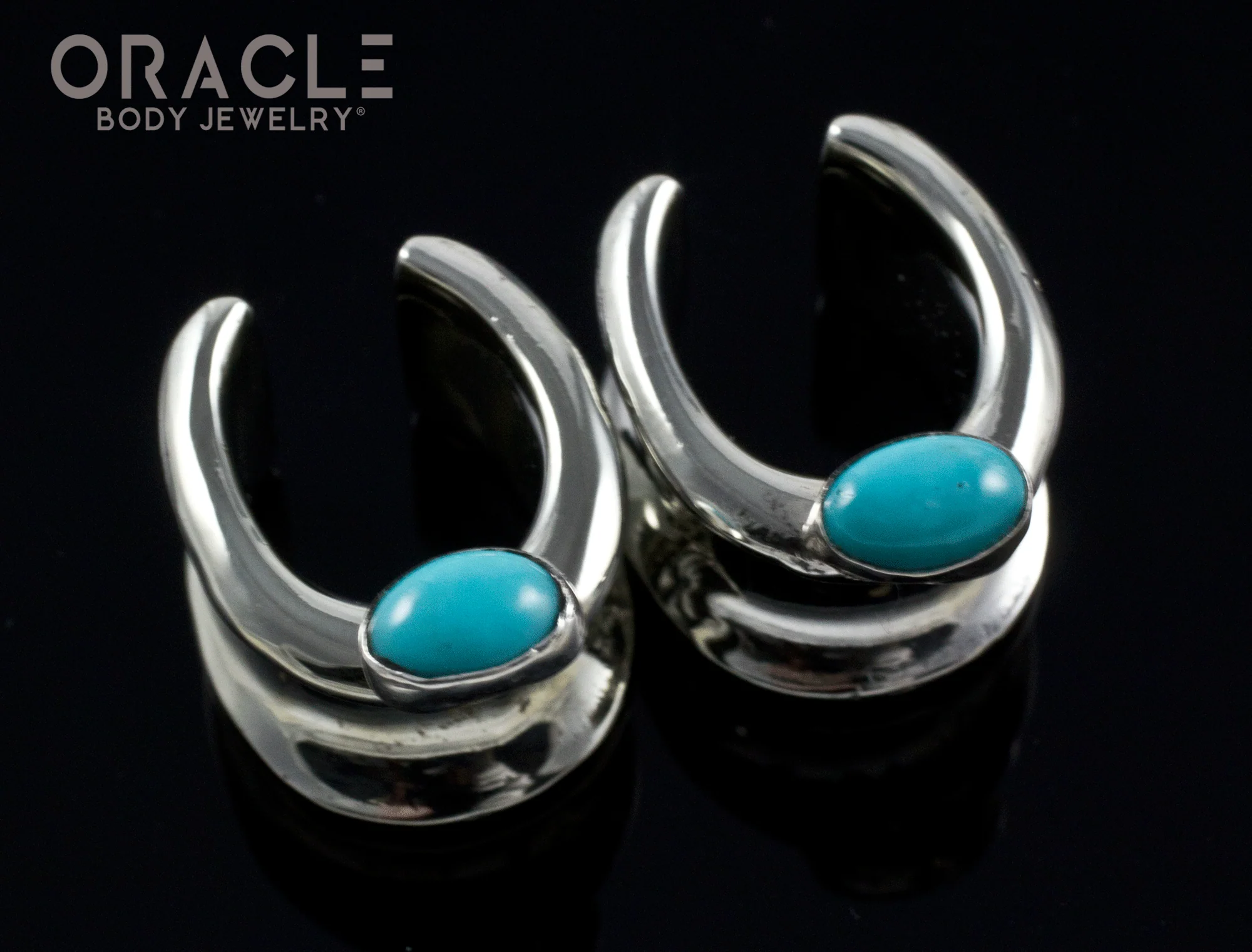 1/2" (12.5mm) White Brass Saddles with Turquoise - Image 2
