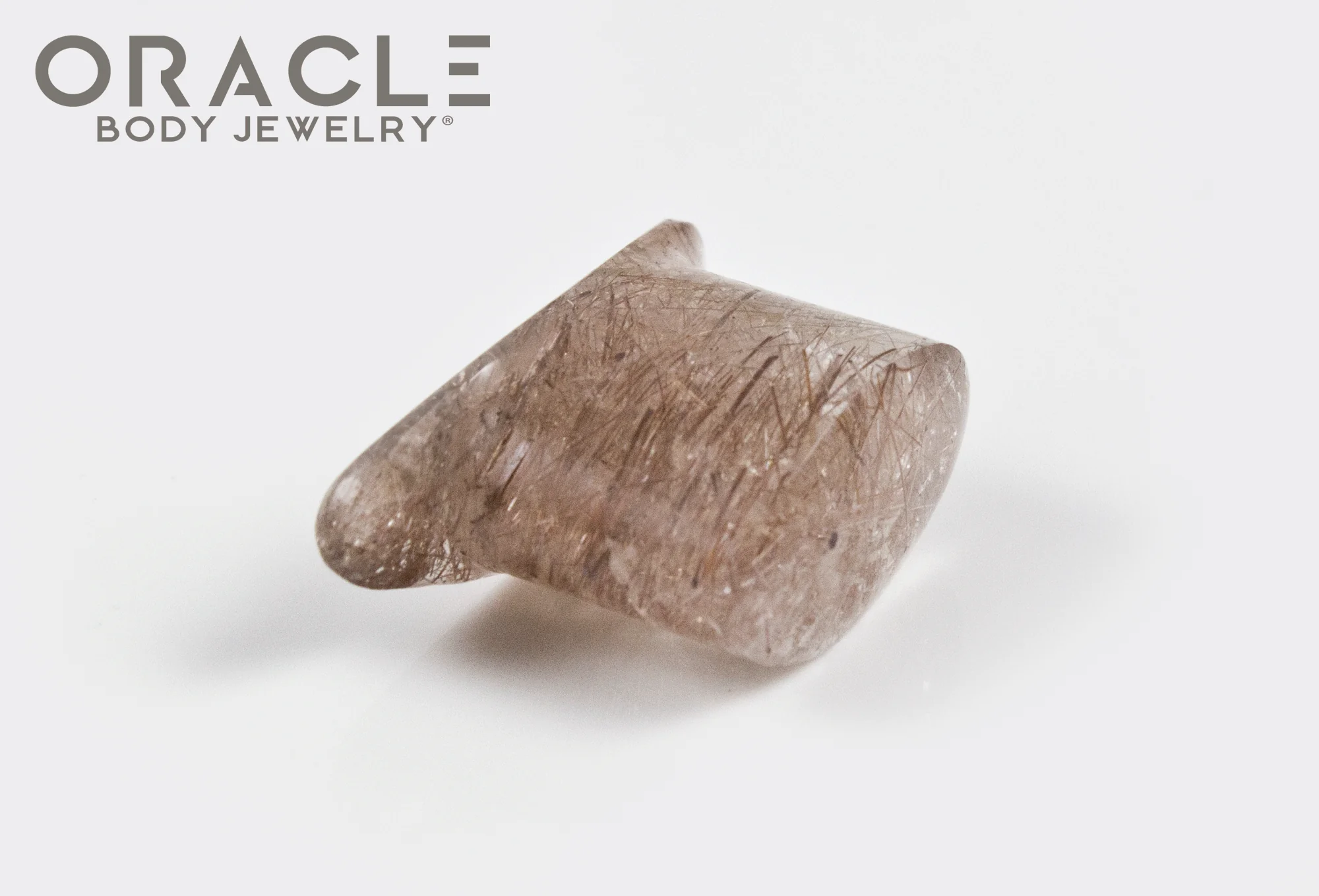1/2" (12.7mm) Red Rutilated Quartz Oval Labret - Image 2