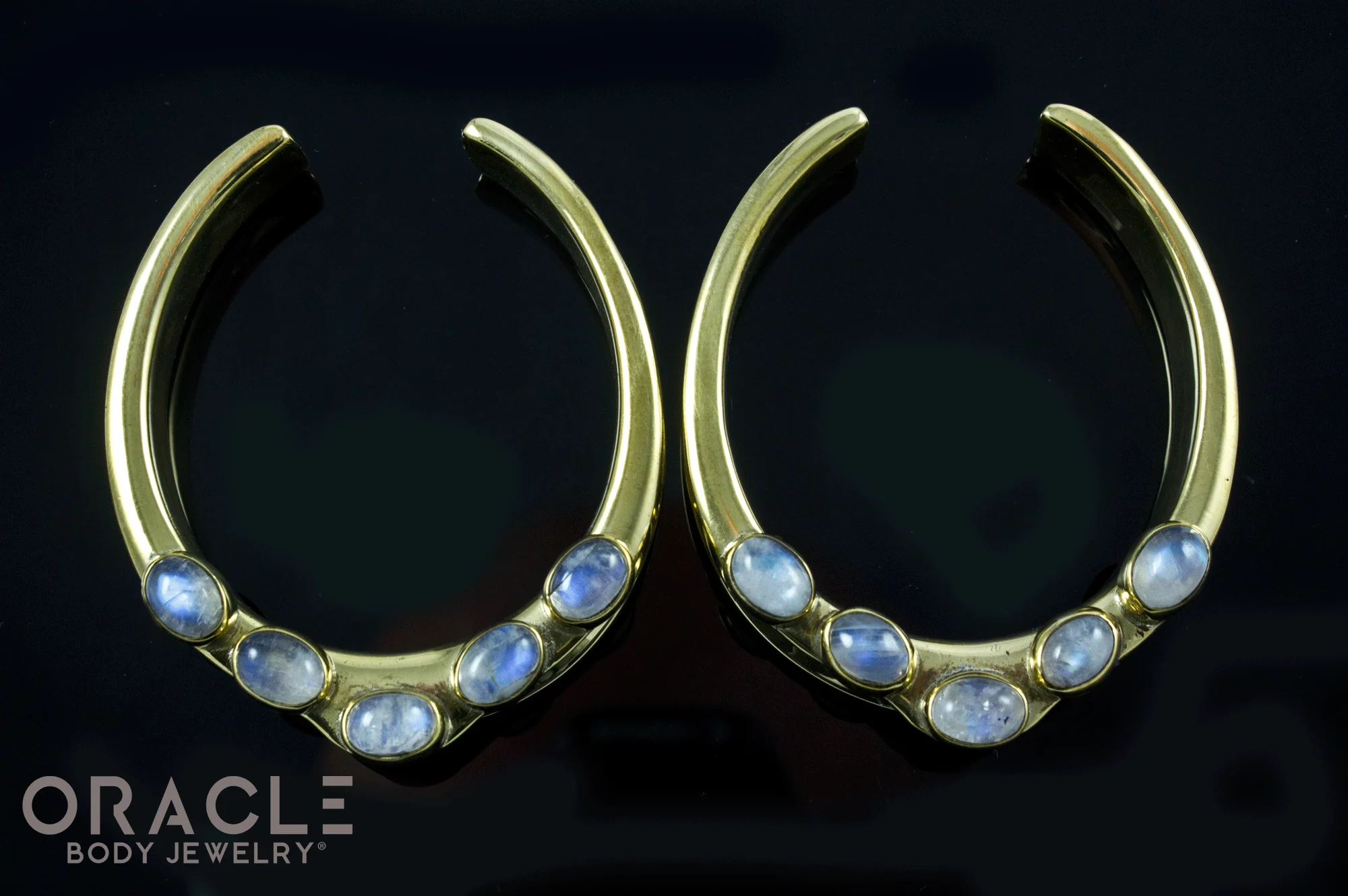 1-3/4" (44mm) Brass Saddles with Moonstone