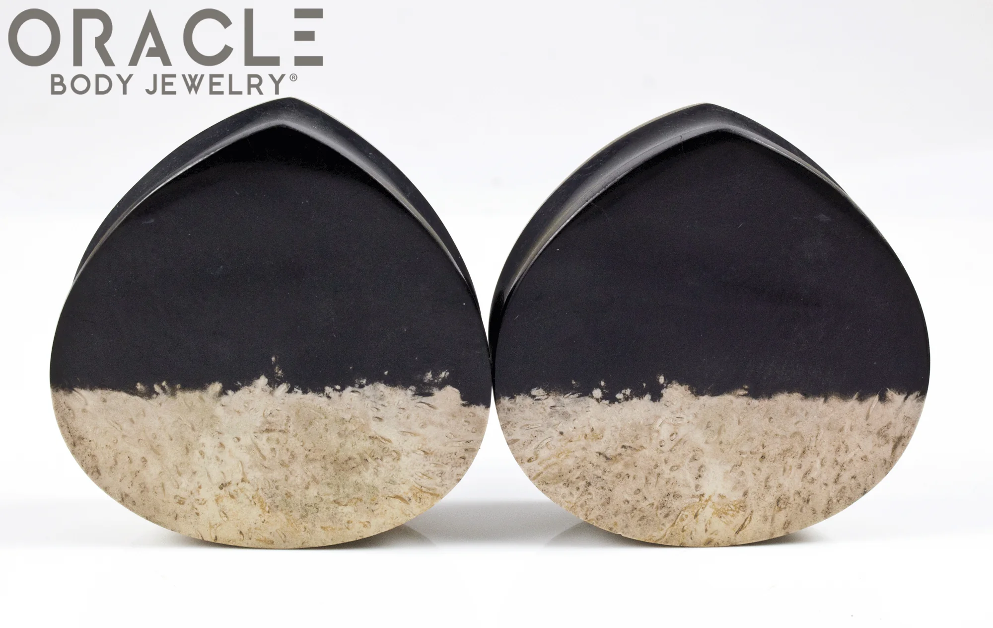 1-3/4" Agatized Palm Root Teardrop Plugs