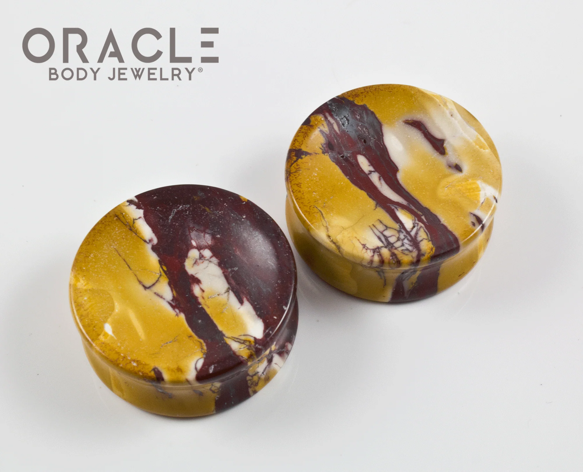 1-3/8" Mookaite Concave Plugs - Image 2