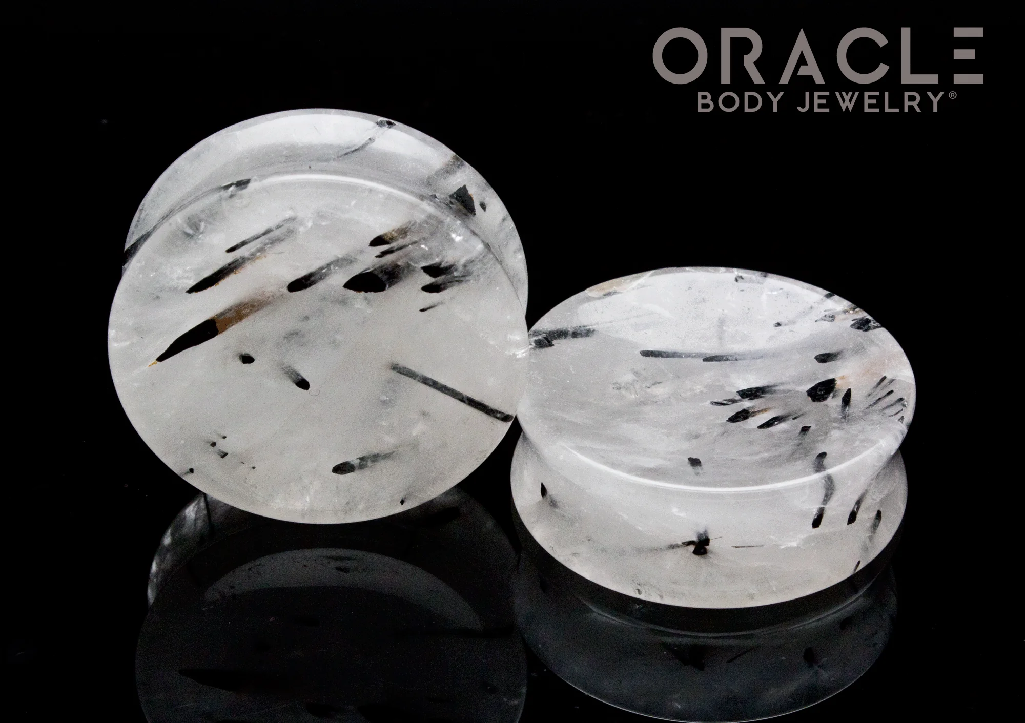 1-5/8" Tourmalated Quartz Concave Plugs