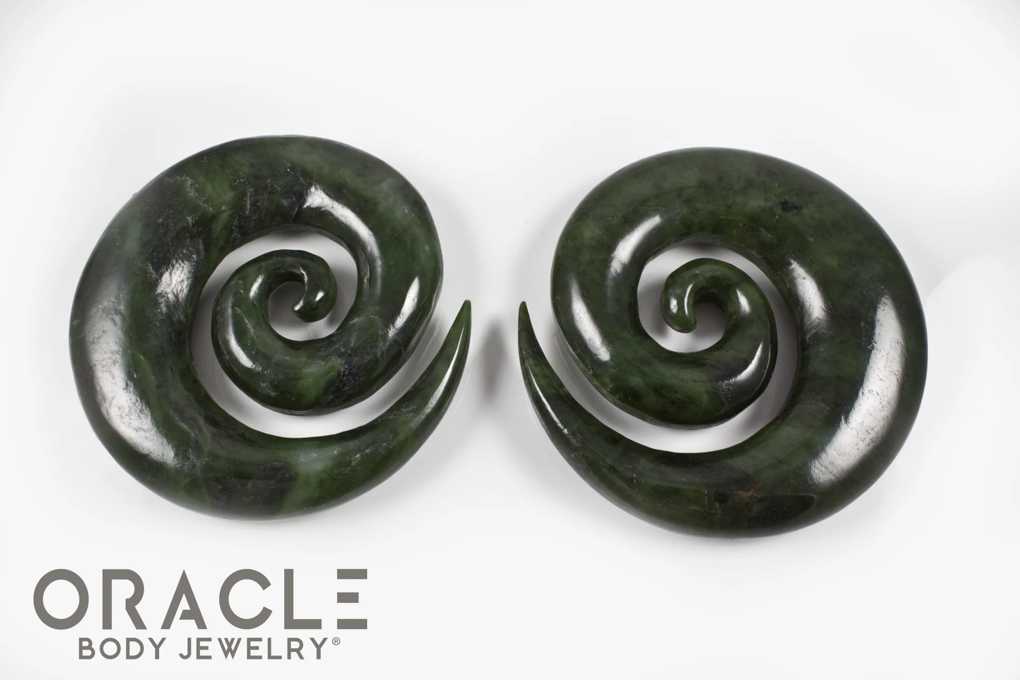 1" Nephrite Jade Spirals