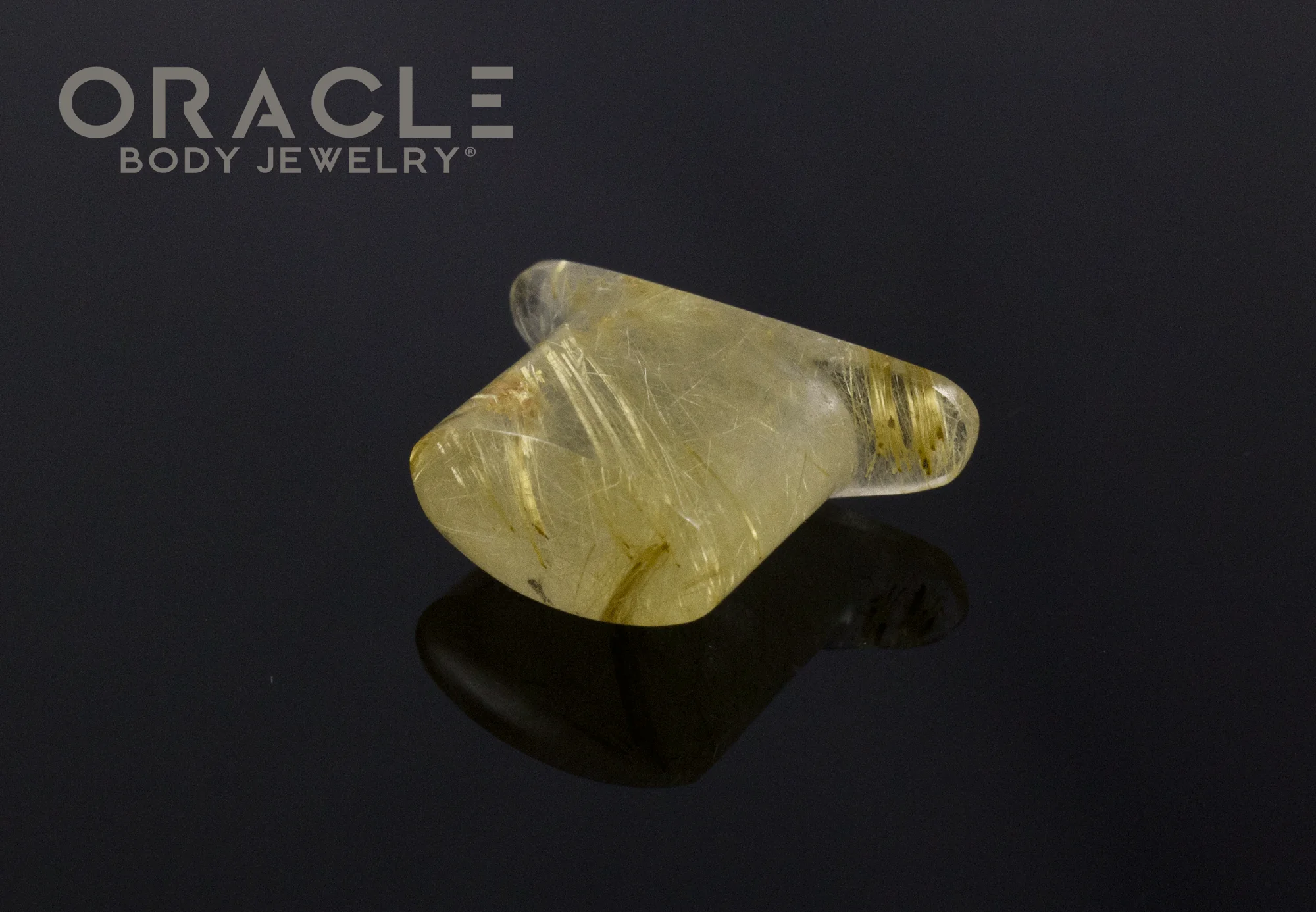 10mm Rutilated Quartz Oval Labret