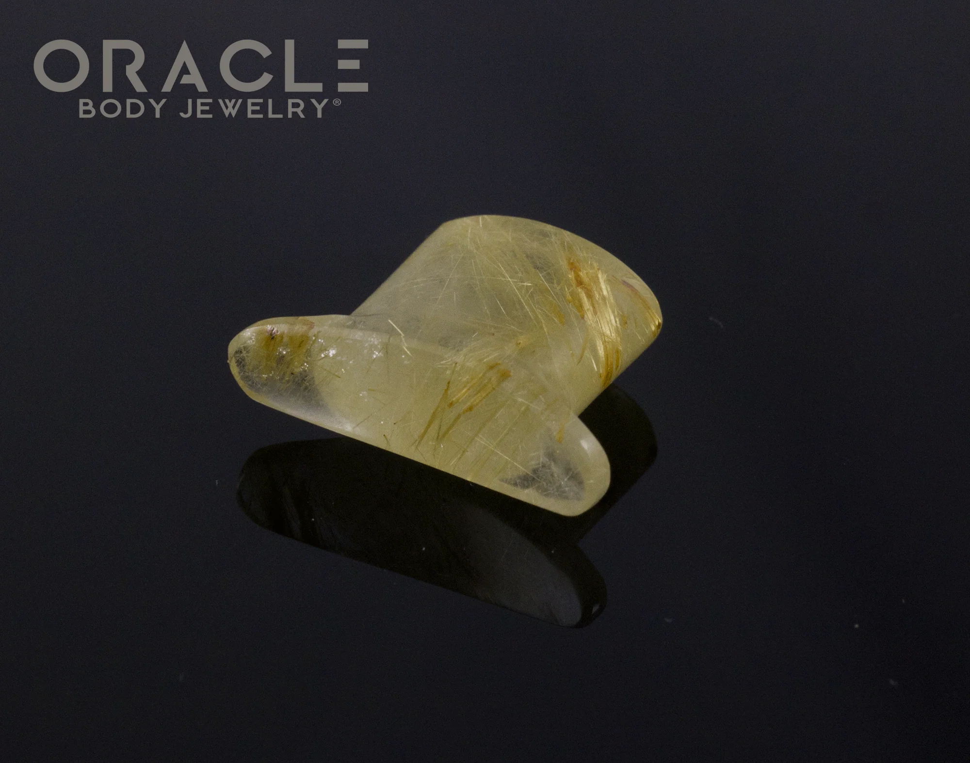 10mm Rutilated Quartz Oval Labret - Image 3