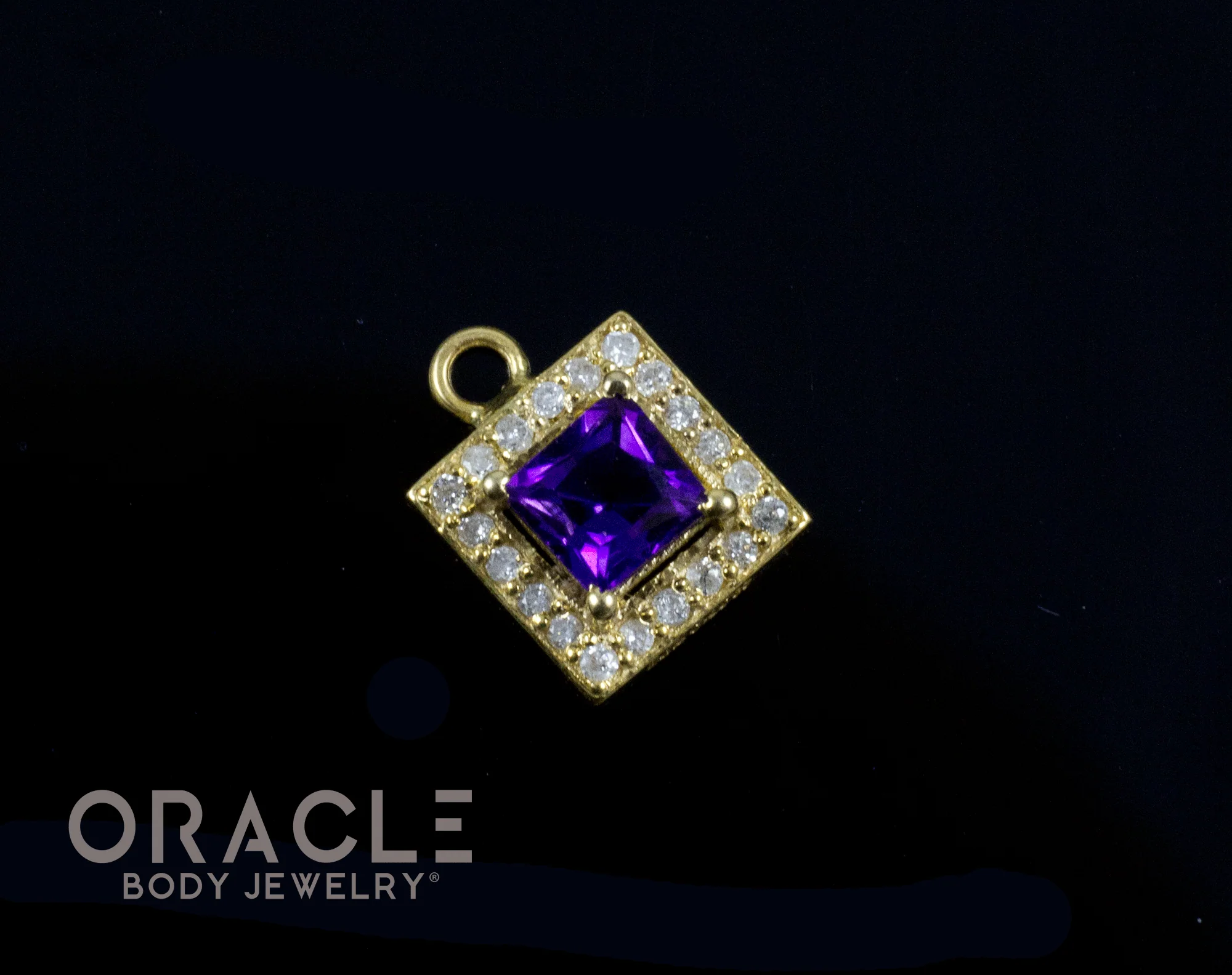14k Amethyst with Diamonds Charm
