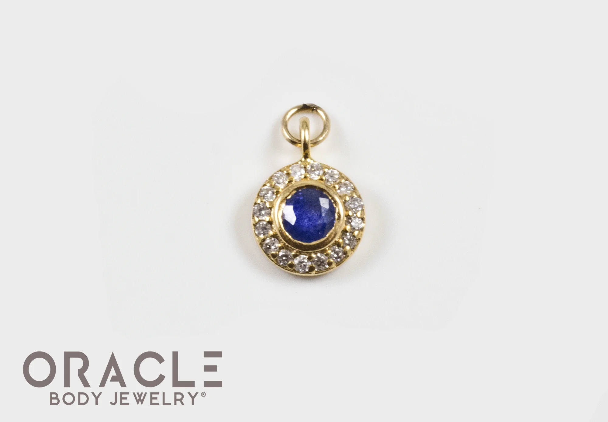 14k Blue Sapphire with Diamonds Charm - Image 2