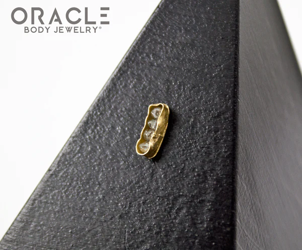14k Channel Set Diamond Threadless Gold End