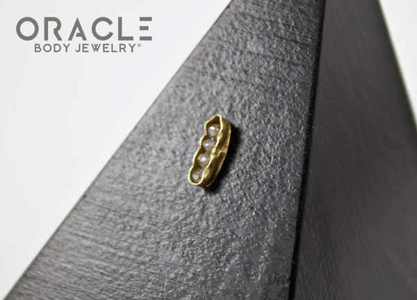 14k Channel Set Diamond Threadless Gold End