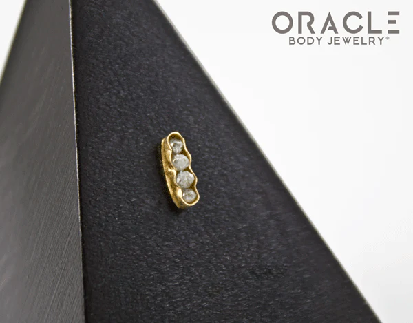 14k Channel Set Diamond Threadless Gold End - Image 2