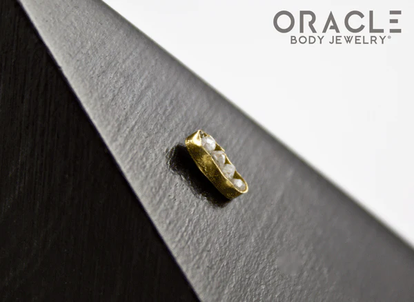 14k Channel Set Diamond Threadless Gold End - Image 3