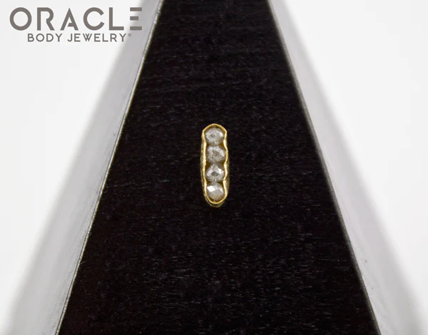 14k Channel Set Diamond Threadless Gold End - Image 4