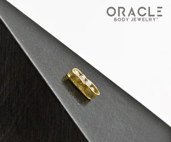 14k Channel Set Diamond Threadless Gold End - Image 3