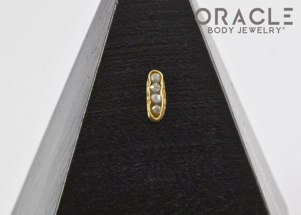 14k Channel Set Diamond Threadless Gold End - Image 4