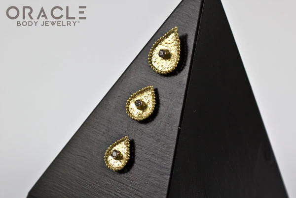 14k Crybaby with Diamond Threadless Gold End