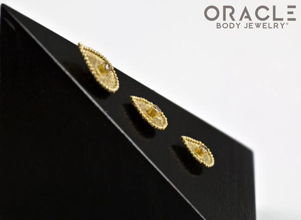 14k Crybaby with Diamond Threadless Gold End - Image 4