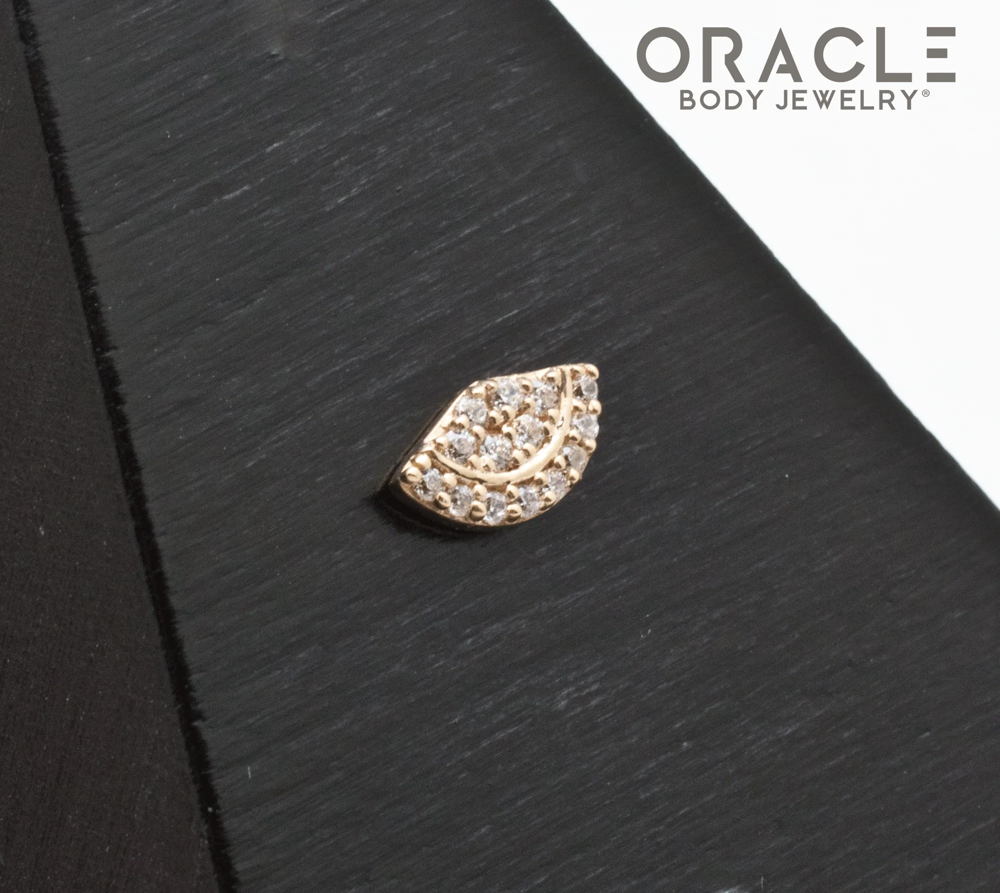 14k CZ Fan Threadless End - Image 2