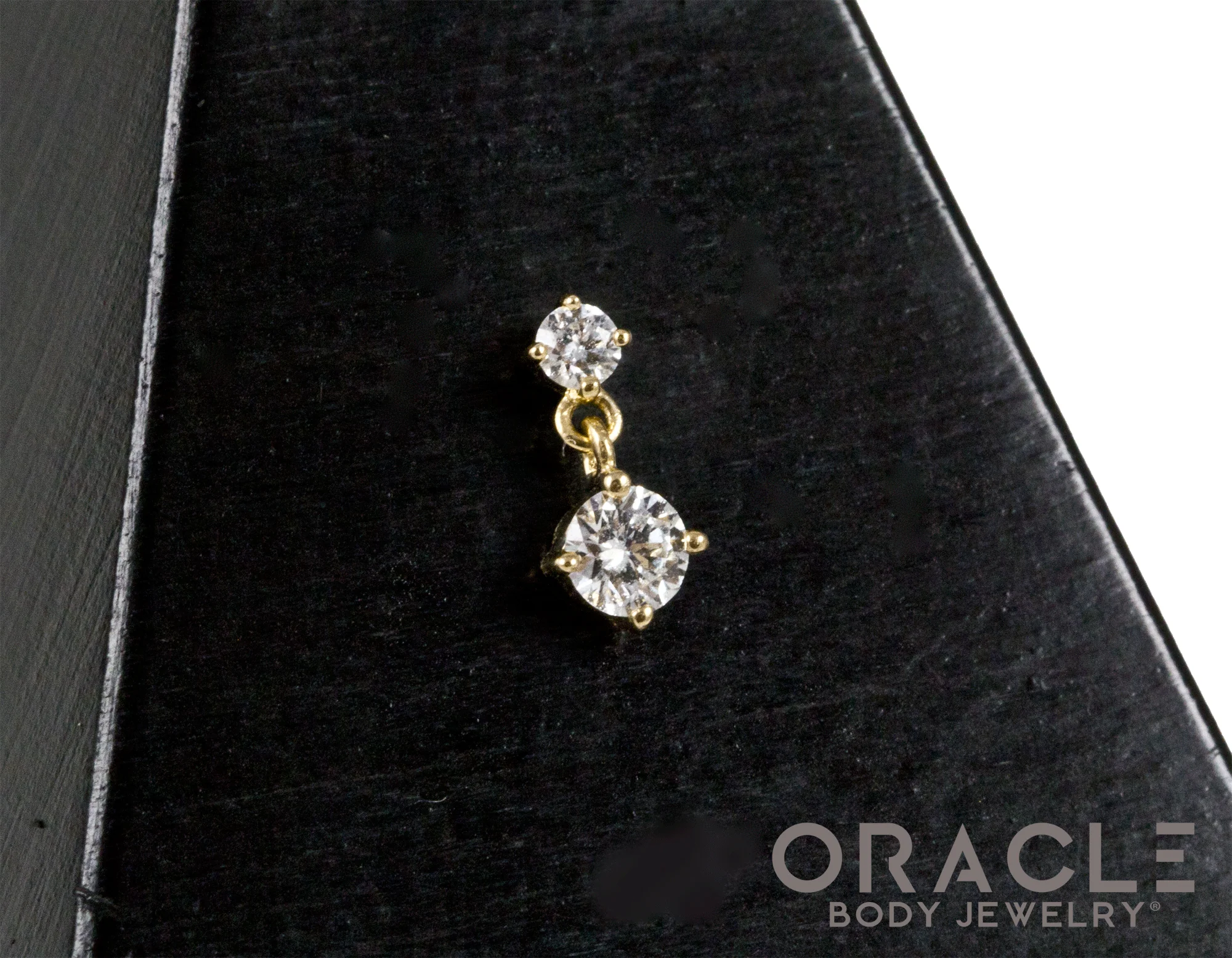 14k Diamond Dangle Threadless End - Image 2