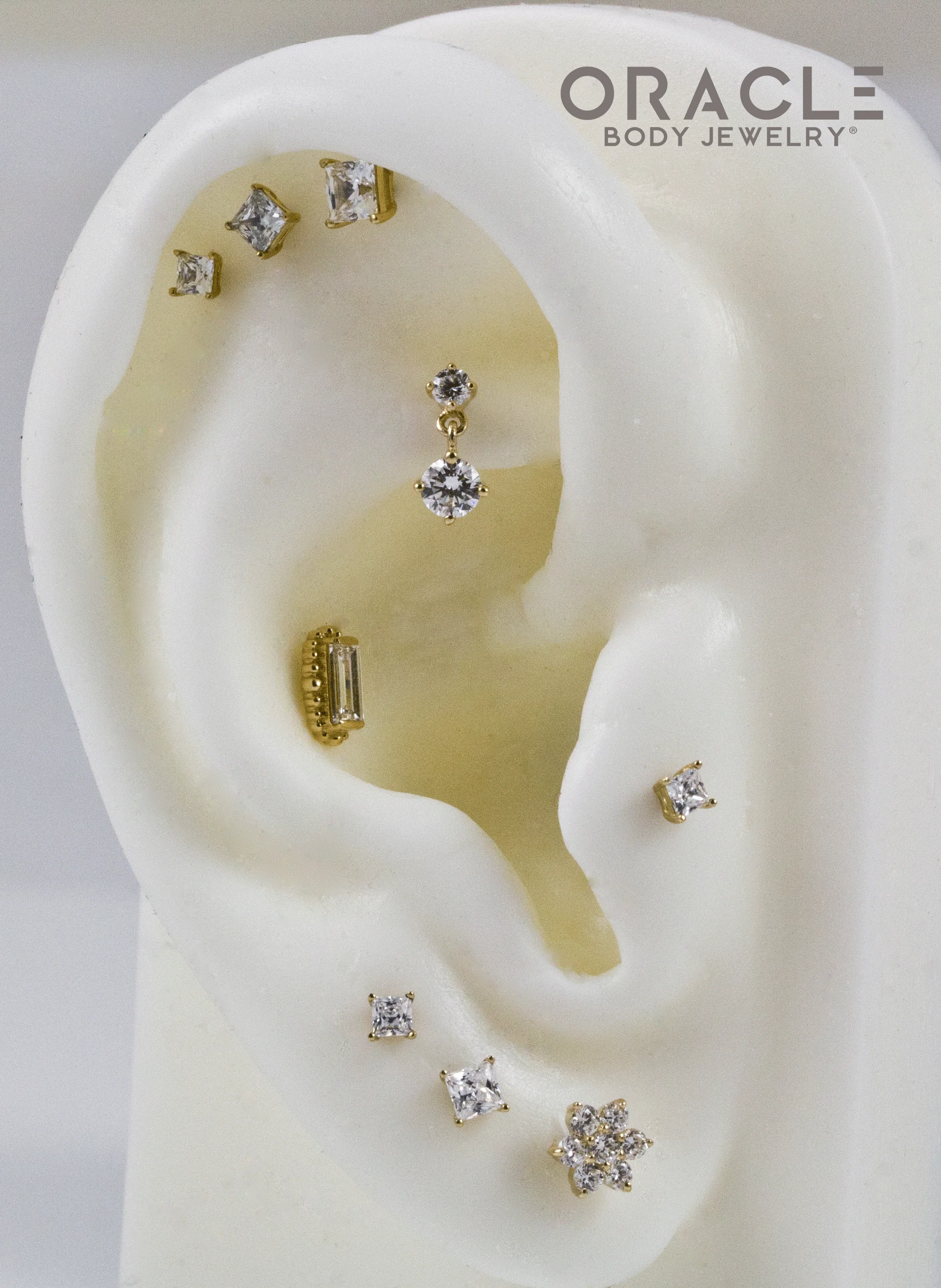 14k Diamond Dangle Threadless End - Image 4