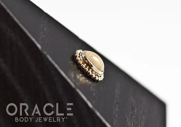 14k Fire Opal Threadless Gold End - Image 3