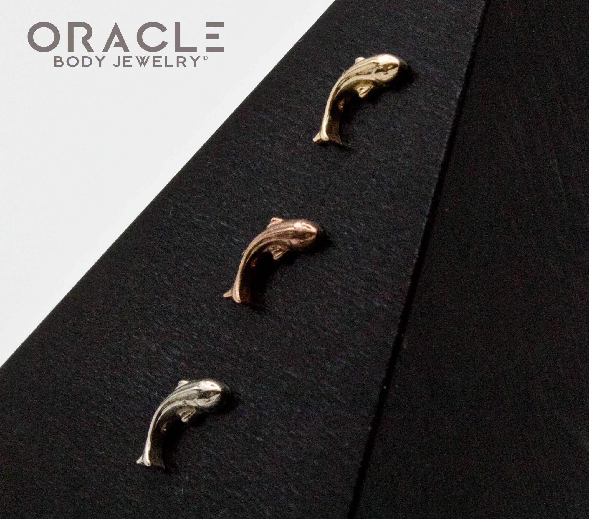 14K Gold Koi (Right Facing) Threadless End - Image 3