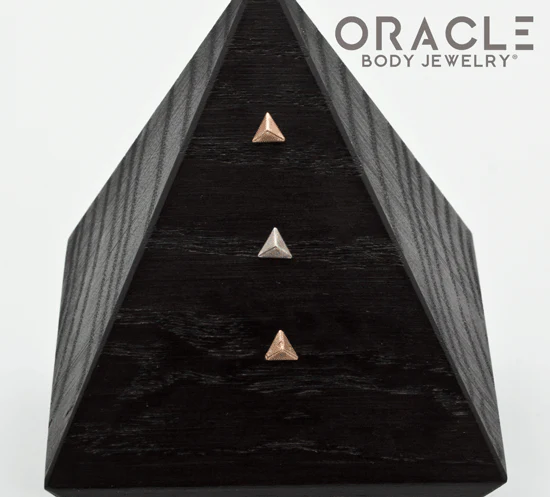 14k Gold Pyramid Threadless Ends
