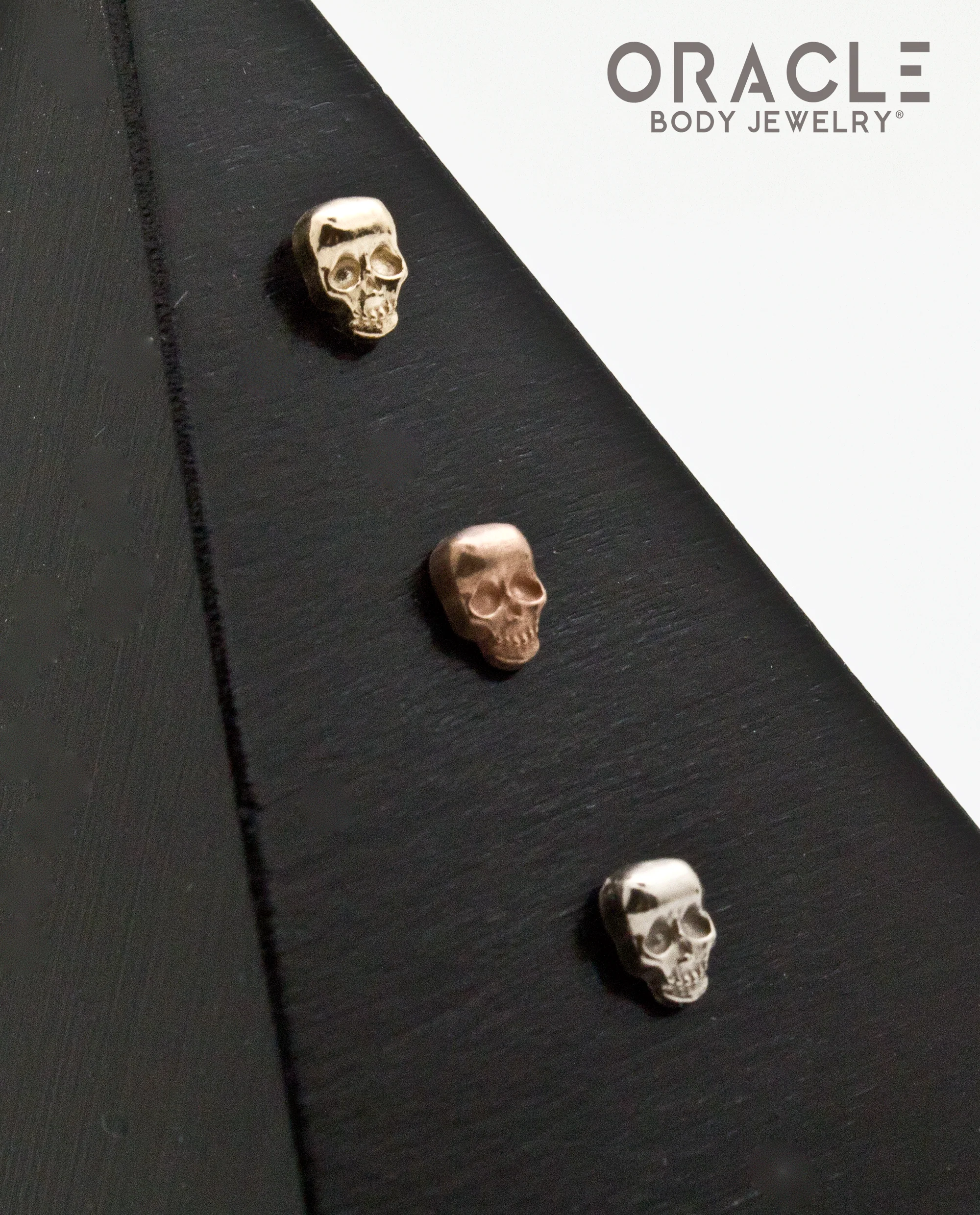 14k Gold Skull Threadless End - Image 2