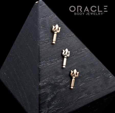 14k Gold Trident Threadless End - Image 2
