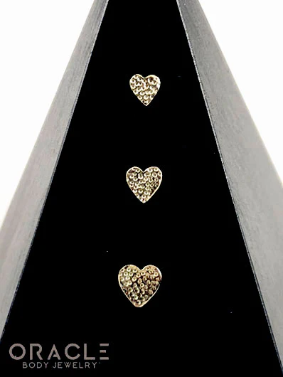 14k Hammered Heart Threadless Gold End - Image 2