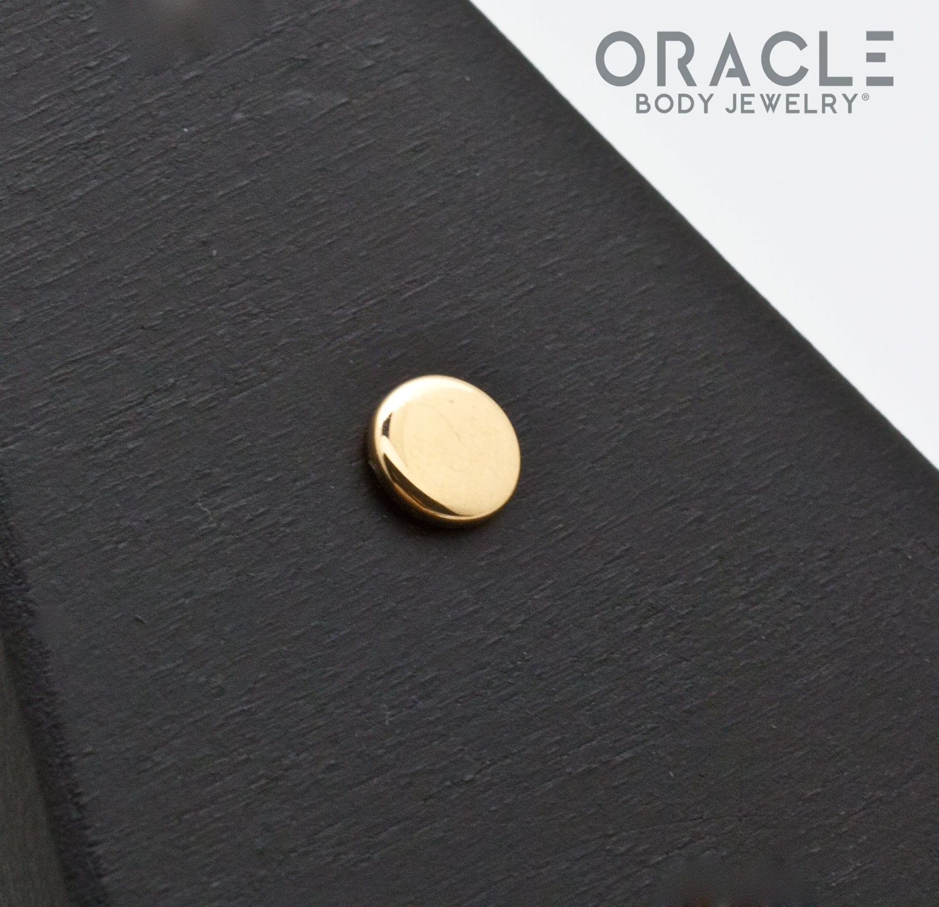 14k High Polish Disc Threadless End 4mm - Image 2