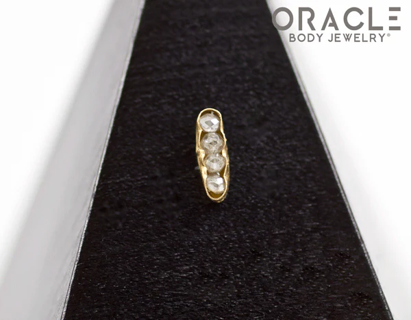 14k Large Channel Set Diamond Threadless Gold End - Image 4