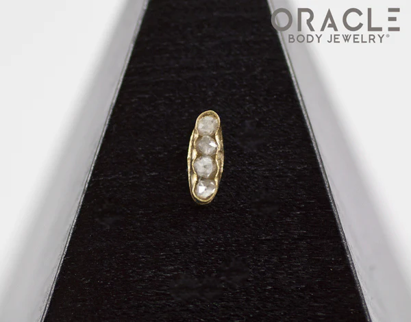 14k Large Channel Set Diamond Threadless Gold End - Image 4