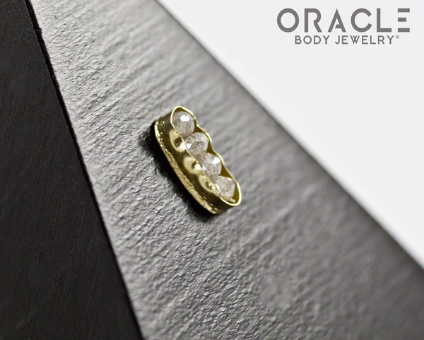 14k Large Channel Set Diamond Threadless Gold End - Image 3